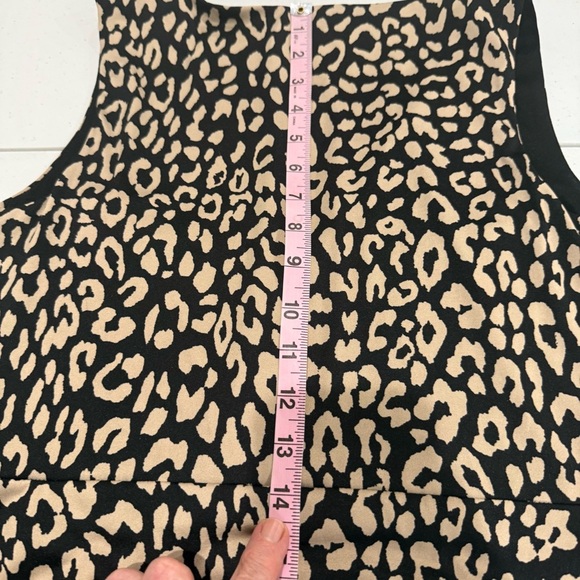 Shelby & Palmer Asymmetrical Dress Side Tie Animal Print Black/Tan Women’s Sz S - Picture 9 of 13